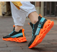 Load image into Gallery viewer, Men’s Tippy Toes Sneakers Black &amp; Orange XX3
