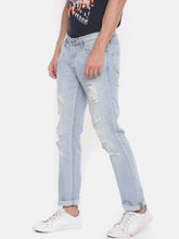 Load image into Gallery viewer, Men Blue Slim Fit Low-Rise Highly Distressed Stretchable Jeans H5