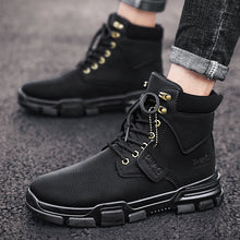 Load image into Gallery viewer, Men's fashion solid color lace-up boots S5