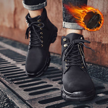 Load image into Gallery viewer, Men's fashion solid color lace-up boots S5