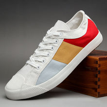 Load image into Gallery viewer, Washed Old Colorblock Lace-up Low-top Canvas Shoes h6