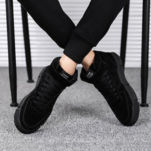 Load image into Gallery viewer, Men Solid Color High-top Flat Lace-up Casual Shoes S1
