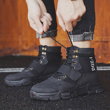 Load image into Gallery viewer, Men Letter Lace-up Non-slip High-top Casual Shoes C4