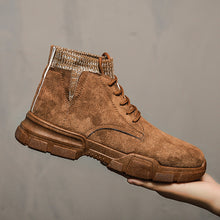 Load image into Gallery viewer, Casual Men's Pure Color Stitching High-top Tooling Sneakers C5