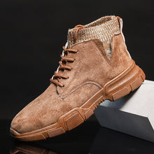 Load image into Gallery viewer, Casual Men's Pure Color Stitching High-top Tooling Sneakers C5