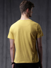 Load image into Gallery viewer, Mustard Yellow Printed Slim Fit T-shirt K3