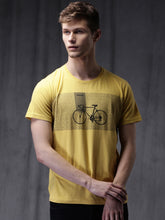 Load image into Gallery viewer, Mustard Yellow Printed Slim Fit T-shirt K3
