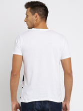 Load image into Gallery viewer, Men Navy Blue Printed Round Neck T-shirt K8