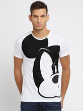 Load image into Gallery viewer, Men Navy Blue Printed Round Neck T-shirt K8