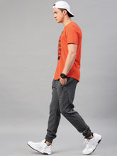 Load image into Gallery viewer, Men Orange Printed Round Neck T-Shirt