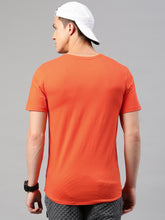 Load image into Gallery viewer, Men Orange Printed Round Neck T-Shirt