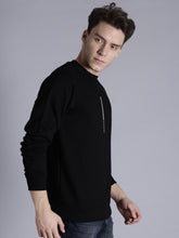 Load image into Gallery viewer, Men Black Solid Sweatshirt SD3