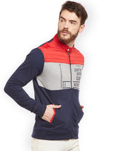 Load image into Gallery viewer, Men Navy Blue Colourblocked Sweatshirt A3