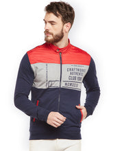 Load image into Gallery viewer, Men Navy Blue Colourblocked Sweatshirt A3
