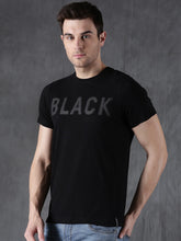 Load image into Gallery viewer, Men Black Solid Round Neck T-shirt N23