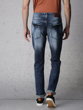 Load image into Gallery viewer, Men Blue Super Slim Fit Mid-Rise Highly Distressed Stretchable Jeans SS3
