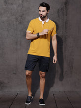 Load image into Gallery viewer, Men Yellow Polo T-shirt with Contrast Collar &amp; Cuff Tipping