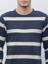 Load image into Gallery viewer, Men Navy Striped T-shirt B6