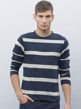 Load image into Gallery viewer, Men Navy Striped T-shirt B6