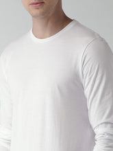 Load image into Gallery viewer, Men White Slim Fit Solid Round Neck T-Shirt