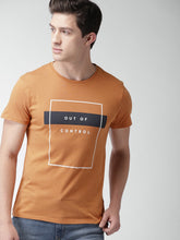 Load image into Gallery viewer, Men Orange Printed Round Neck T-shirt G4