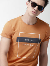 Load image into Gallery viewer, Men Orange Printed Round Neck T-shirt G4