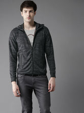 Load image into Gallery viewer, Men Charcoal Grey Solid Hooded Sweatshirt Q2