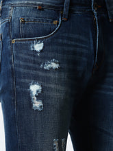 Load image into Gallery viewer, Men Blue Tailored Regular Fit Mid-Rise Highly Distressed Stretchable Jeans M9