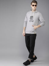 Load image into Gallery viewer, Men Grey Printed Hooded Sweatshirt GG