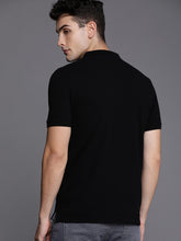 Load image into Gallery viewer, Men Black &amp; Grey Colourblocked Slim Fit Polo Collar T-shirt A12
