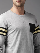 Load image into Gallery viewer, Men Grey Melange Lightweight Solid T-shirt ER4