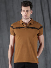 Load image into Gallery viewer, Men Rust Brown Slim Fit Solid Polo Collar T-shirt