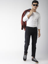 Load image into Gallery viewer, Men Black Slim Tapered Fit Mid-Rise Clean Look Stretchable Jeans NN7