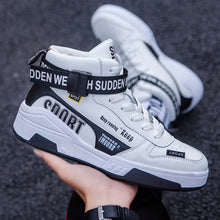 Load image into Gallery viewer, High-top sneakers lace-up leather casual shoes V1