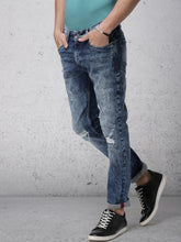 Load image into Gallery viewer, Men Blue Super Slim Fit Mid-Rise Highly Distressed Stretchable Jeans D30