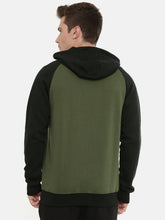 Load image into Gallery viewer, Men Olive Green &amp; Black Colourblocked Sweatshirt D45