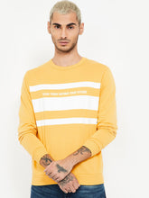 Load image into Gallery viewer, Men Yellow &amp; White Striped Sweatshirt F4