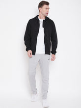 Load image into Gallery viewer, Men Black Solid MH Plain FZ Hooded Sweatshirt Z1