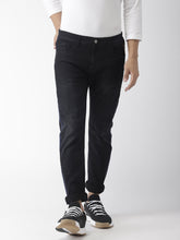 Load image into Gallery viewer, Men Black Slim Tapered Fit Mid-Rise Clean Look Stretchable Jeans NN7