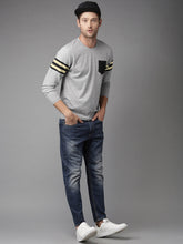 Load image into Gallery viewer, Men Grey Melange Lightweight Solid T-shirt ER4