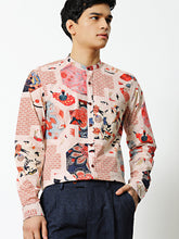Load image into Gallery viewer, Men Beige Tailored Fit Printed Casual Shirt