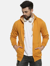 Load image into Gallery viewer, Men Yellow Solid Hooded Sweatshirt G42