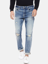 Load image into Gallery viewer, Men Blue Slim Fit Mid-Rise Highly Distressed Stretchable Jeans SS4