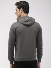 Load image into Gallery viewer, Men Charcoal Grey Solid Slim Fit Hooded Sweatshirt WW2