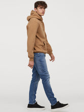 Load image into Gallery viewer, Men Beige Solid Hooded Sweatshirt C1