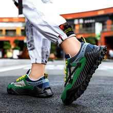 Load image into Gallery viewer, Men's Contrast Color Thick Bottom Lace-up Sneakers Q34