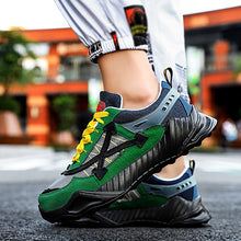 Load image into Gallery viewer, Men's Contrast Color Thick Bottom Lace-up Sneakers Q34