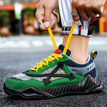 Load image into Gallery viewer, Men's Contrast Color Thick Bottom Lace-up Sneakers Q34