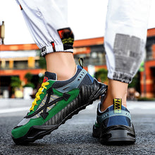 Load image into Gallery viewer, Men's Contrast Color Thick Bottom Lace-up Sneakers Q34