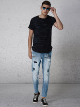 Load image into Gallery viewer, Men Blue Slim Tapered Fit Mid-Rise Mildly Distressed Ankle-Length Jeans N7